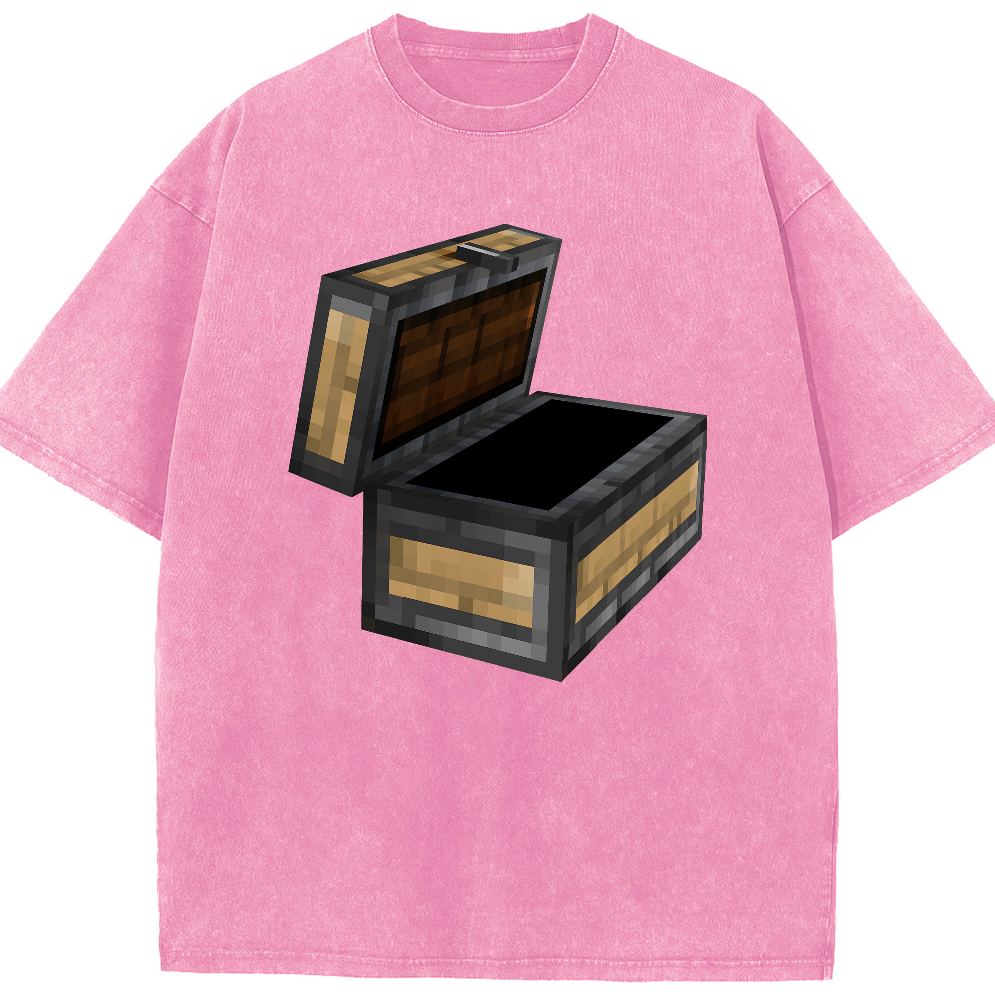 （画像用） マインクラフト ブロックの世界 Minecraft MC Block world 綿100% ヴィンテージ風 半袖Tシャツ（フロントプリント）